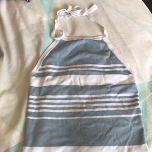 Striped halter cropped top